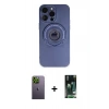 MARSİLYAN™- iPhone 13 Pro Max Kılıf Eksen Klasik Prime - Şeffaf 360 Full Body Arka Koruyucu + Yeşil Neon Fosforlu Kamera Lens