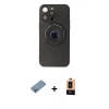 MARSİLYAN™- iPhone 13 Pro Max Kılıf Eksen Klasik Prime - Şeffaf Maxco Cam Ekran Koruyucu + Gökkuşağı Shine Kamera Lens Koruma Cam