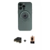 MARSİLYAN™- iPhone 13 Pro Max Kılıf Eksen Klasik Prime - Şeffaf Maxco Cam Ekran Koruyucu + Gold Raze Metal Kamera Lens