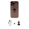 MARSİLYAN™- iPhone 13 Pro Max Kılıf Eksen Klasik Prime - Şeffaf Maxco Cam Ekran Koruyucu + Shine Kamera Lens - GD
