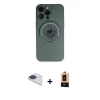MARSİLYAN™- iPhone 13 Pro Max Kılıf Eksen Klasik Prime - Şeffaf Maxco Cam Ekran Koruyucu + Pers Alüminyum Kamera Lens - LT