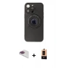 MARSİLYAN™- iPhone 13 Pro Max Kılıf Eksen Klasik Prime - Şeffaf Maxco Cam Ekran Koruyucu + Pers Alüminyum Kamera Lens - GI