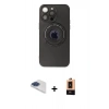 MARSİLYAN™- iPhone 13 Pro Max Kılıf Eksen Klasik Prime - Şeffaf Maxco Cam Ekran Koruyucu + Pers Alüminyum Kamera Lens - LT