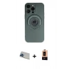 MARSİLYAN™- iPhone 13 Pro Max Kılıf Eksen Klasik Prime - Şeffaf Maxco Cam Ekran Koruyucu + Rainbow Kamera Lens Koruma Cam - MI