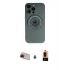 MARSİLYAN™- iPhone 13 Pro Max Kılıf Eksen Klasik Prime - Şeffaf Maxco Cam Ekran Koruyucu + Rainbow Kamera Lens Koruma Cam - KI