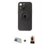 MARSİLYAN™- iPhone 13 Pro Max Kılıf Eksen Klasik Prime - Şeffaf Maxco Cam Ekran Koruyucu + Rainbow Kamera Lens Koruma Cam - MI