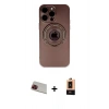 MARSİLYAN™- iPhone 13 Pro Max Kılıf Eksen Klasik Prime - Şeffaf Maxco Cam Ekran Koruyucu + Rainbow Kamera Lens Koruma Cam - KI