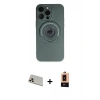 MARSİLYAN™- iPhone 13 Pro Max Kılıf Eksen Klasik Prime - Şeffaf Maxco Cam Ekran Koruyucu + Rainbow Kamera Lens Koruma Cam - REGD