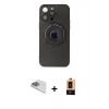 MARSİLYAN™- iPhone 13 Pro Max Kılıf Eksen Klasik Prime - Şeffaf Maxco Cam Ekran Koruyucu + Pers Alüminyum Kamera Lens - SABE