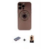 MARSİLYAN™- iPhone 13 Pro Max Kılıf Eksen Klasik Prime - Şeffaf Maxco Cam Ekran Koruyucu + Renkli Kamera Lens Koruma Cam - TU