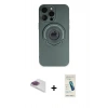 MARSİLYAN™- iPhone 13 Pro Max Kılıf Eksen Klasik Prime - Şeffaf Pasifik Cam Ekran Koruyucu + Pers Alüminyum Kamera Lens - GI