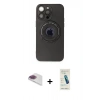 MARSİLYAN™- iPhone 13 Pro Max Kılıf Eksen Klasik Prime - Şeffaf Pasifik Cam Ekran Koruyucu + Pers Alüminyum Kamera Lens - GI