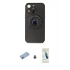 MARSİLYAN™- iPhone 13 Pro Max Kılıf Eksen Klasik Prime - Şeffaf Pasifik Cam Ekran Koruyucu + Mavi Shine Kamera Lens Koruma Cam
