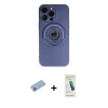 MARSİLYAN™- iPhone 13 Pro Max Kılıf Eksen Klasik Prime - Şeffaf Pasifik Cam Ekran Koruyucu + Mavi Shine Kamera Lens Koruma Cam