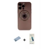 MARSİLYAN™- iPhone 13 Pro Max Kılıf Eksen Klasik Prime - Şeffaf Pasifik Cam Ekran Koruyucu + Mavi Shine Kamera Lens Koruma Cam
