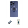 MARSİLYAN™- iPhone 13 Pro Max Kılıf Eksen Klasik Prime - Şeffaf Pasifik Cam Ekran Koruyucu + Metal Kamera Lens Koruma Cam - KI