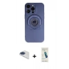 MARSİLYAN™- iPhone 13 Pro Max Kılıf Eksen Klasik Prime - Şeffaf Pasifik Cam Ekran Koruyucu + Pers Alüminyum Kamera Lens - LT