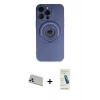 MARSİLYAN™- iPhone 13 Pro Max Kılıf Eksen Klasik Prime - Şeffaf Pasifik Cam Ekran Koruyucu + Rainbow Kamera Lens Koruma Cam - BZ
