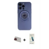MARSİLYAN™- iPhone 13 Pro Max Kılıf Eksen Klasik Prime - Şeffaf Pasifik Cam Ekran Koruyucu + Rainbow Kamera Lens Koruma Cam - KI