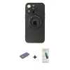 MARSİLYAN™- iPhone 13 Pro Max Kılıf Eksen Klasik Prime - Şeffaf Pasifik Cam Ekran Koruyucu + Renkli Kamera Lens Koruma Cam - YL