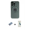 MARSİLYAN™- iPhone 13 Pro Max Kılıf Eksen Klasik Prime - Şeffaf Pasifik Cam Ekran Koruyucu + Shine Kamera Lens Koruma Cam - PE