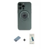 MARSİLYAN™- iPhone 13 Pro Max Kılıf Eksen Klasik Prime - Şeffaf Pasifik Cam Ekran Koruyucu + Shine Kamera Lens Koruma Cam - GI