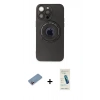 MARSİLYAN™- iPhone 13 Pro Max Kılıf Eksen Klasik Prime - Şeffaf Pasifik Cam Ekran Koruyucu + Shine Kamera Lens Koruma Cam - PE