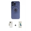 MARSİLYAN™- iPhone 13 Pro Max Kılıf Eksen Klasik Prime - Şeffaf Pasifik Cam Ekran Koruyucu + Shine Kamera Lens - GD
