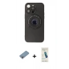 MARSİLYAN™- iPhone 13 Pro Max Kılıf Eksen Klasik Prime - Şeffaf Pasifik Cam Ekran Koruyucu + Shine Kamera Lens Koruma Cam - GI
