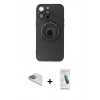 MARSİLYAN™- iPhone 13 Pro Max Kılıf Eksen Klasik Prime - Şeffaf Pasifik Cam Ekran Koruyucu + Pers Alüminyum Kamera Lens - SABE