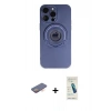 MARSİLYAN™- iPhone 13 Pro Max Kılıf Eksen Klasik Prime - Şeffaf Pasifik Cam Ekran Koruyucu + Turuncu Renkli Kamera Lens Koruma Cam