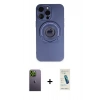 MARSİLYAN™- iPhone 13 Pro Max Kılıf Eksen Klasik Prime - Şeffaf Pasifik Cam Ekran Koruyucu + Yeşil Neon Fosforlu Kamera Lens