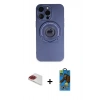 MARSİLYAN™- iPhone 13 Pro Max Kılıf Eksen Klasik Prime - Siyah 18D Cam Ekran Koruyucu + Pers Alüminyum Kamera Lens - KI
