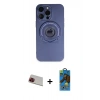 MARSİLYAN™- iPhone 13 Pro Max Kılıf Eksen Klasik Prime - Siyah 18D Cam Ekran Koruyucu + Rainbow Kamera Lens Koruma Cam - KI
