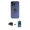 MARSİLYAN™- iPhone 13 Pro Max Kılıf Eksen Klasik Prime - Siyah 18D Cam Ekran Koruyucu + Raze Metal Kamera Lens - GD