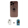 MARSİLYAN™- iPhone 13 Pro Max Kılıf Eksen Klasik Prime - Siyah 18D Cam Ekran Koruyucu + Shine Kamera Lens - GD