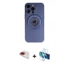 MARSİLYAN™- iPhone 13 Pro Max Kılıf Eksen Klasik Prime - Siyah 3D Antistatik Cam Ekran Koruyucu + Pers Alüminyum Kamera Lens - KI