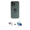 MARSİLYAN™- iPhone 13 Pro Max Kılıf Eksen Klasik Prime - Siyah 3D Antistatik Cam Ekran Koruyucu + Pers Alüminyum Kamera Lens - GI