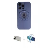 MARSİLYAN™- iPhone 13 Pro Max Kılıf Eksen Klasik Prime - Siyah 3D Antistatik Cam Ekran Koruyucu + Rainbow Kamera Lens Koruma Cam - BZ