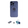 MARSİLYAN™- iPhone 13 Pro Max Kılıf Eksen Klasik Prime - Siyah 3D Antistatik Cam Ekran Koruyucu + Renkli Kamera Lens Koruma Cam - SI