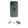 MARSİLYAN™- iPhone 13 Pro Max Kılıf Eksen Klasik Prime - Siyah 3D Antistatik Cam Ekran Koruyucu + Shine Kamera Lens Koruma Cam - MI