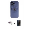 MARSİLYAN™- iPhone 13 Pro Max Kılıf Eksen Klasik Prime - Siyah 3D Antistatik Hayalet Cam Ekran Koruyucu + Pers Alüminyum Kamera Lens - GI
