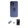 MARSİLYAN™- iPhone 13 Pro Max Kılıf Eksen Klasik Prime - Siyah 3D Antistatik Hayalet Cam Ekran Koruyucu + Shine Kamera Lens Koruma Cam - GI