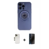 MARSİLYAN™- iPhone 13 Pro Max Kılıf Eksen Klasik Prime - Siyah 3D Antistatik Hayalet Cam Ekran Koruyucu + Shine Kamera Lens - GD
