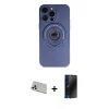 MARSİLYAN™- iPhone 13 Pro Max Kılıf Eksen Klasik Prime - Siyah 3D Antistatik Hayalet Cam Ekran Koruyucu + Rainbow Kamera Lens Koruma Cam - BZ