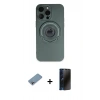 MARSİLYAN™- iPhone 13 Pro Max Kılıf Eksen Klasik Prime - Siyah 3D Antistatik Hayalet Cam Ekran Koruyucu + Shine Kamera Lens Koruma Cam - GI