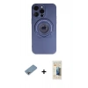 MARSİLYAN™- iPhone 13 Pro Max Kılıf Eksen Klasik Prime - Siyah 6D Mat Seramik Hayalet Nano Ekran Koruyucu + Shine Kamera Lens Koruma Cam - GI