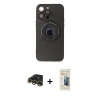 MARSİLYAN™- iPhone 13 Pro Max Kılıf Eksen Klasik Prime - Siyah 6D Mat Seramik Hayalet Nano Ekran Koruyucu + Raze Metal Kamera Lens - GD