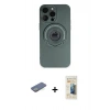 MARSİLYAN™- iPhone 13 Pro Max Kılıf Eksen Klasik Prime - Siyah 6D Mat Seramik Hayalet Nano Ekran Koruyucu + Renkli Kamera Lens Koruma Cam - YL