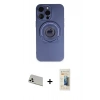 MARSİLYAN™- iPhone 13 Pro Max Kılıf Eksen Klasik Prime - Siyah 6D Mat Seramik Hayalet Nano Ekran Koruyucu + Rainbow Kamera Lens Koruma Cam - BZ